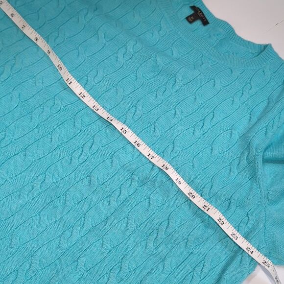 Talbots Sweater Womens 3X Blue Long Sleeve Lambswool Blend Aqua Blue - Picture 7 of 8